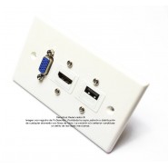 Placa Tapa Vga + HDMI 1.4 + USB para Carga 1A 5v ABS